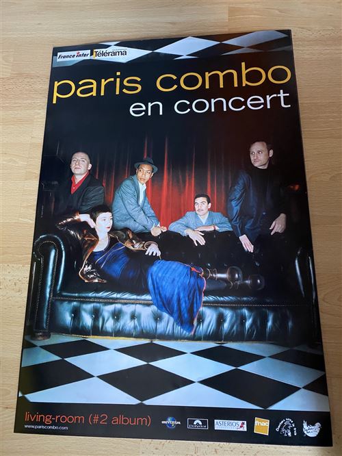 Paris Combo - en concert - Living-Room - 40x60cm - Affiche État correct - N/A reconditionné disponible sur Fnac