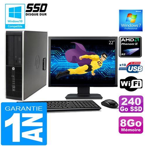 Pc hp compaq 6005 pro sff amd phenom ii ram 8go disque 240 go ssd wifi ecran 22' État correct - Hewlett-Packard reconditionné disponible sur Fnac