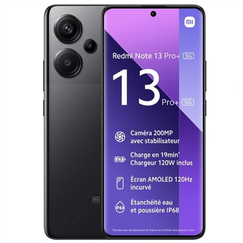 Xiaomi Redmi Note 13 Pro+ 5G 12Go 512Go Noir État correct - N/A reconditionné disponible sur Fnac