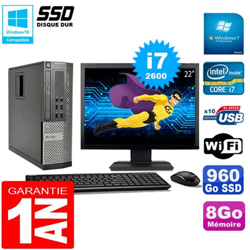 Acheter Pc dell 990 sff core i7-2600 ram 8go disque 960go ssd graveur wifi w7 ecran 22' État correct - 409,00 € Pc dell 990 sff core i7-2600 ram 8go disque 960go ssd graveur wifi w7 ecran 22' État correct - Dell reconditionné disponible sur Fnac