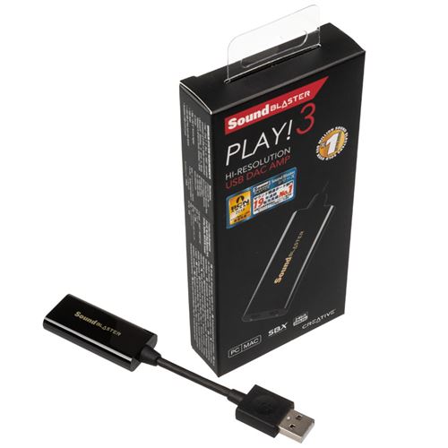 Acheter Creative Sound Blaster Play! 3 - Carte son - 96 kHz - 93 dB rapport signal à bruit - stéreo - USB État correct - 22,90 € Creative Sound Blaster Play! 3 - Carte son - 96 kHz - 93 dB rapport signal à bruit - stéreo - USB État correct - Creative Labs reconditionné disponible sur Fnac