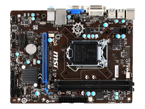 Acheter Carte Mère MSI H81M-P33 État correct - 91,71 € Carte Mère MSI H81M-P33 État correct - MSI reconditionné disponible sur Fnac