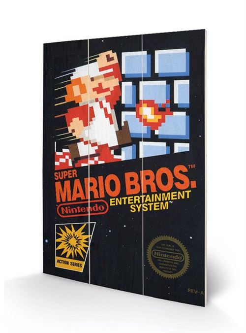 SUPER MARIO BROS - NES Cover - Impression sur bois 20x29.5 État correct - Nintendo reconditionné disponible sur Fnac
