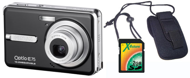 Pentax Optio E75 + Etui + Carte SD 2 Go État correct - Pentax reconditionné disponible sur Fnac