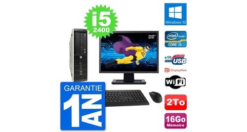 Pc hp compaq pro 6300 sff ecran 22"" i5-2400 ram 16go disque 2to windows 10 wifi État correct - N/A reconditionné disponible sur Fnac