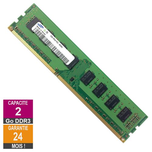 Barrette Mémoire 2Go RAM DDR3 Samsung M378B5673FH0-CF8 PC3-8500U 1066MHz 2Rx8 État correct - Samsung reconditionné disponible sur Fnac