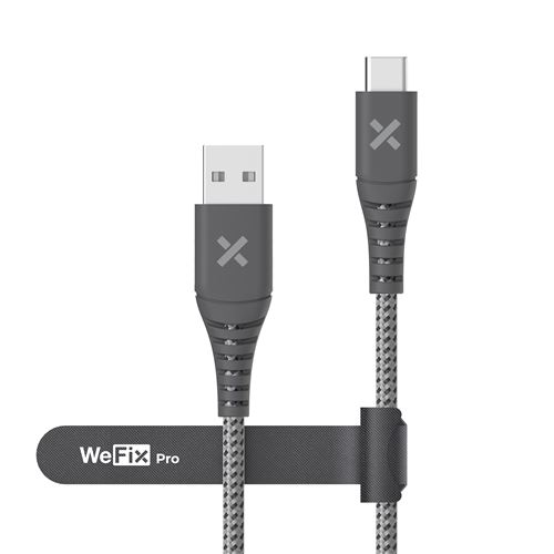 Câble renforcé Wefix Pro USB Type A vers USB Type C 2 m Gris État correct - N/A reconditionné disponible sur Fnac