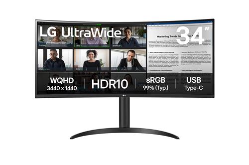 Ecran PC gaming LG UltraWide 34WR55QK-B 34"" Incurvé 100 Hz WQHD