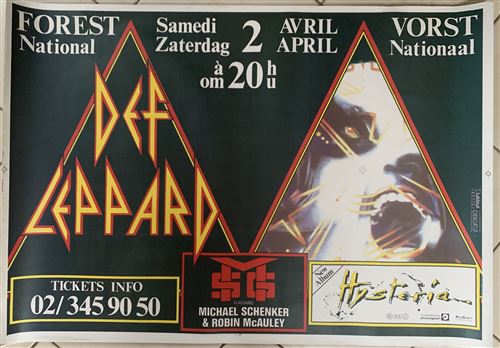 Def Leppard - Hysteria Live 1988 - 70x100cm - Affiche État correct - N/A reconditionné disponible sur Fnac