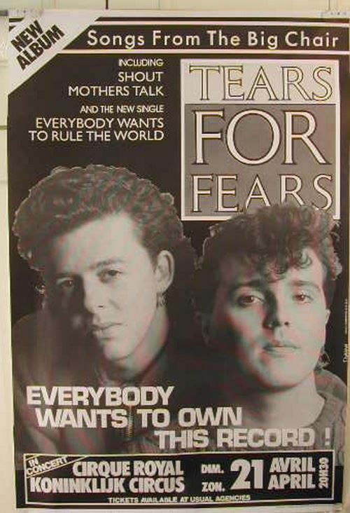 Tears For Fears - 66x100 cm - AFFICHE / POSTER État correct - N/A reconditionné disponible sur Fnac