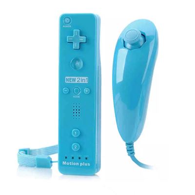 Télécommande Wiimote plus (Motion plus inclus) et Nunchuck pour Nintendo Wii et Wii U - Bleu - Straße Game ® État correct - Straße Game reconditionné disponible sur Fnac