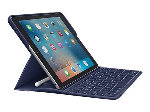 Logitech CREATE - Clavier et étui - rétroéclairé - Apple Smart connector - Français - bleu clavier, bleu étui État correct - Logitech reconditionné disponible sur Fnac