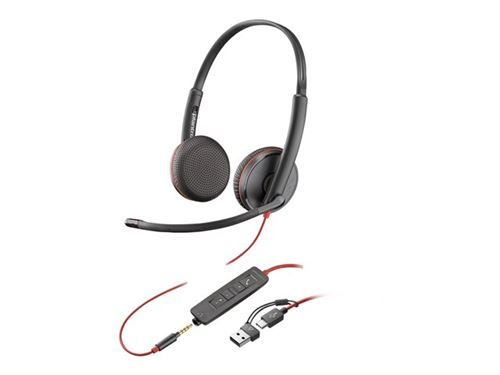 HP Poly Blackwire 3225 - Blackwire 3200 Series - micro-casque - sur-oreille - filaire - jack 3,5mm, USB-C - noir - Certifié pour Skype for Business, certifié Cisco Jabber, Certifié Avaya, certifié UC État correct - N/A reconditionné disponible sur Fnac
