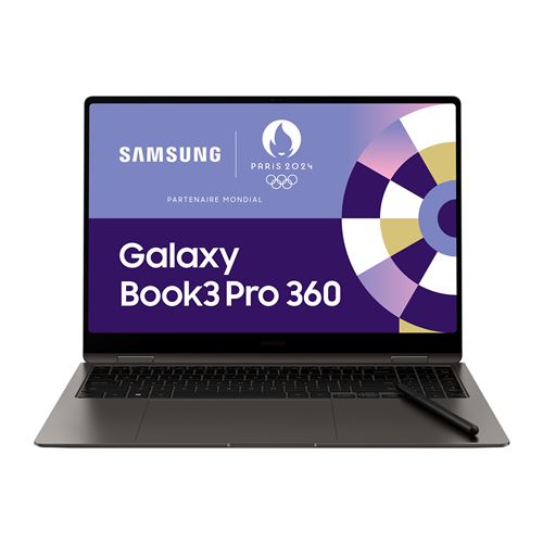 PC Portable Samsung Galaxy Book3 Pro 360 16"" Tactile Intel Evo Core i7 16 Go RAM 512 Go SSD Anthracite État correct - Samsung reconditionné disponible sur Fnac