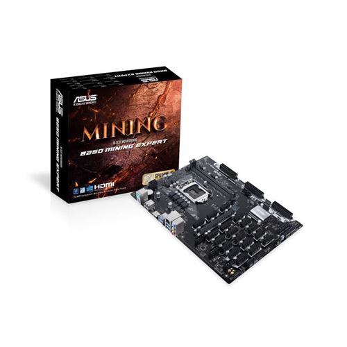Carte mère ASUS B250 Mining Expert - Supporte jusqu'a 19 CPU - 90MB0VY0-M0EAY0 État correct - Asus reconditionné disponible sur Fnac