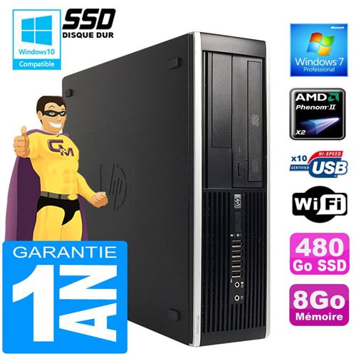 Pc hp compaq 6005 pro sff amd phenom ii ram 8go disque 480 go ssd wifi w7 État correct - Hewlett-Packard reconditionné disponible sur Fnac