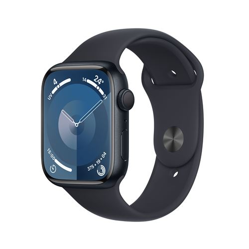 Apple Watch Series 9 GPS Boîtier en Aluminium Minuit de 45 mm avec Bracelet Sport Minuit M/L État correct - Apple reconditionné disponible sur Fnac
