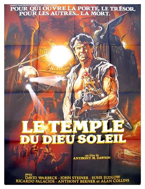 Affiche de Cinéma Originale - Le Temple du Dieu Soleil - 1987 - David Warbeck, John Steiner - 116x158cm État correct - N/A reconditionné disponible sur Fnac
