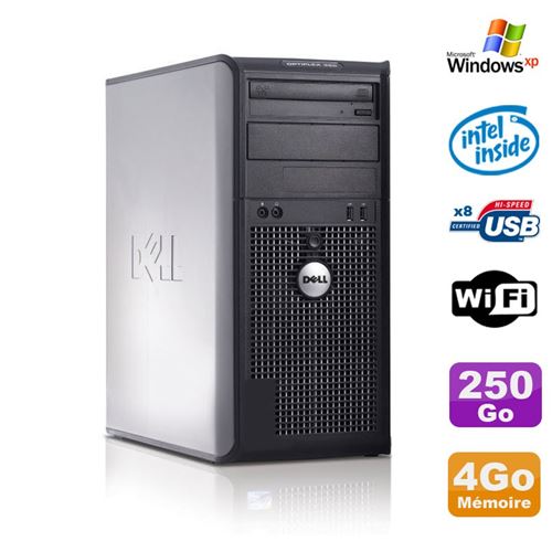 Pc tour dell optiplex 360 mt intel e7400 2.8ghz 4go disque 250go dvd wifi win xp État correct - Dell reconditionné disponible sur Fnac