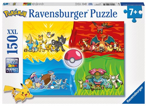 Puzzle 150 pièces XXL Ravensburger Les différents types de Pokémon État correct - Ravensburger reconditionné disponible sur Fnac