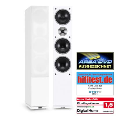 auna Linie-600-WH Paire d'enceintes colonnes 140W RMS -blanc État correct - Auna reconditionné disponible sur Fnac