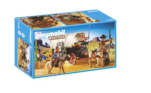 Playmobil 5248 Chariot avec cowboys et bandits - État correct Playmobil sur Fnac