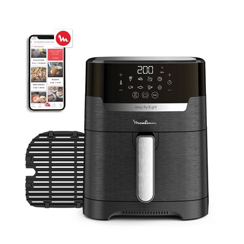 Friteuse 2-en-1 Moulinex EZ505810 Easy Fry et Grill Digital 1400 W Noir État correct - Moulinex reconditionné disponible sur Fnac