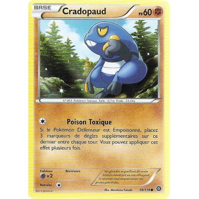 Carte Pokemon - XY11- Offensive vapeur - Cradopaud - PV 60 - 58/114 - Commune - VF État correct - Asmodee reconditionné disponible sur Fnac
