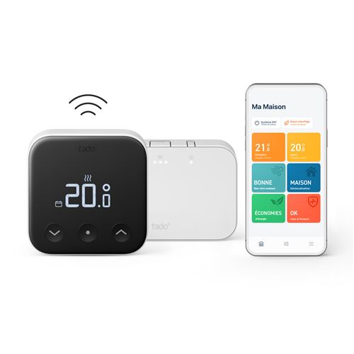 Acheter Kit de démarrage thermostat connecté sans fil Tado X Noir et blanc État correct - 114,99 € Kit de démarrage thermostat connecté sans fil Tado X Noir et blanc État correct - Tado° reconditionné disponible sur Fnac