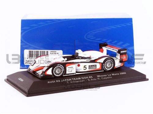 Voiture Miniature de Collection IXO 1-43 - AUDI R8 - Winner Le Mans 2004 - White / Red / Black - LM2004 - Metal État correct - N/A reconditionné disponible sur Fnac