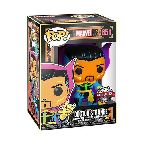 Figurine Funko Pop Marvel Black Light Doctor Strange Avant-première Fnac État correct - Funko reconditionné disponible sur Fnac