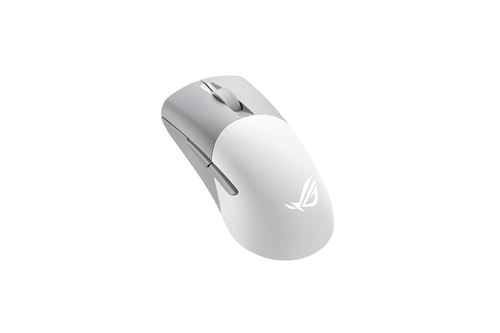 ASUS ROG Keris Wireless AimPoint - Souris - pour droitiers - optique - 5 boutons - sans fil, filaire - 2.4 GHz, USB 2.0, Bluetooth 5.1 LE - blanc clair de lune - État correct N/A sur Fnac