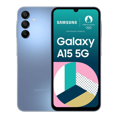 Smartphone Samsung Galaxy A15 6,5"" 5G Double nano SIM 128 Go Bleu État correct - Samsung reconditionné disponible sur Fnac