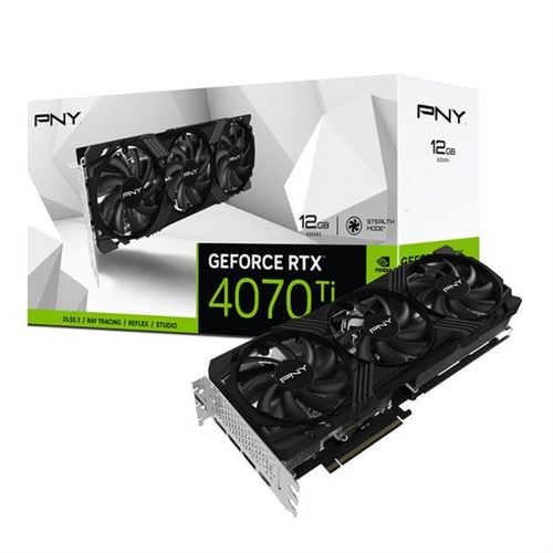 PNY GeForce RTX 4070 Ti 12GB Verto LED Triple Fan - Carte graphique - GeForce RTX 4070 Ti - 12 Go GDDR6X - PCIe 4.0 x16 - HDMI, 3 x DisplayPort