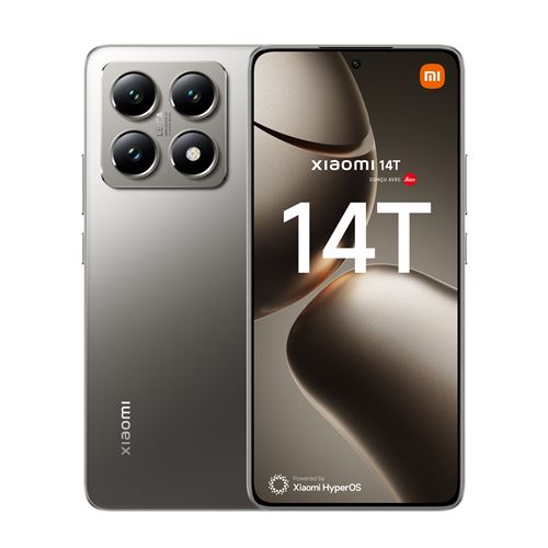 Smartphone Xiaomi 14T 6,67"" 5G Double nano SIM 256 Go Gris Titane conçu avec Leica État correct - Xiaomi reconditionné disponible sur Fnac