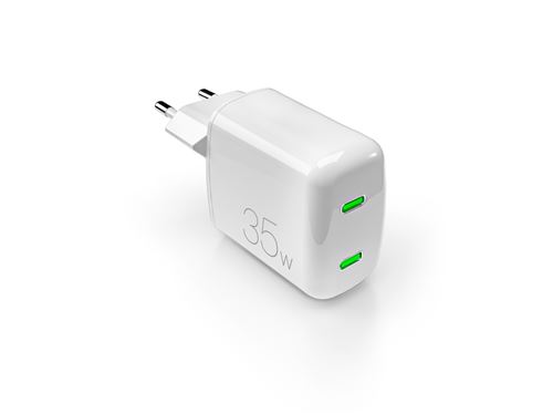 Chargeur pour téléphone mobile Puro Bloc secteur MiniPro Double USB-C 35W Blanc - État correct N/A sur Fnac