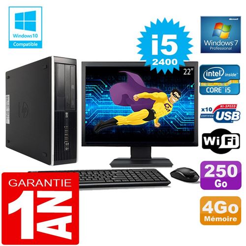 Pc hp compaq 8300 sff core i5-2400 ram 4go disque 250 go wifi w7 ecran 22' État correct - Hewlett-Packard reconditionné disponible sur Fnac