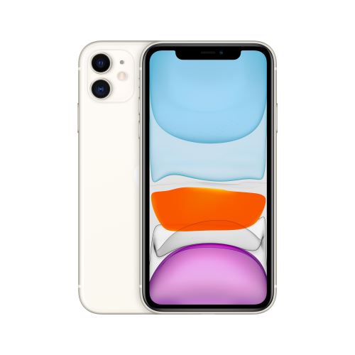 Apple iPhone 11 - 4G smartphone - double SIM / Mémoire interne 64 Go - Écran LCD - 6.1"" - 1792 x 828 pixels - 2x caméras arrière 12 MP, 12 MP - front camera 12 MP - blanc