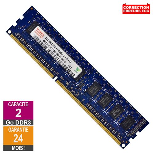 Barrette Mémoire 2Go RAM DDR3 Hynix HMT125U7TFR8C-H9 PC3-10600E 1333MHz 2Rx8 État correct - SK Hynix reconditionné disponible sur Fnac