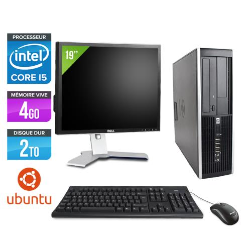 Pc HP Elite 8200 SFF + Ecran 19'' - Noir - Intel Core i5-2400 / 3.10 GHz - RAM 4 Go - HDD 2 To - DVD - Gigabit Ethernet - Ubuntu / Linux État correct - Hewlett-Packard reconditionné disponible sur Fnac