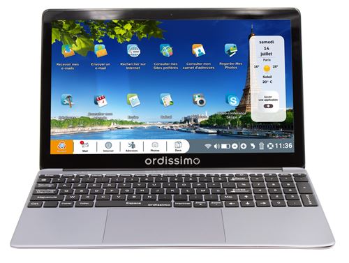 Pack PC Portable Ordissimo Lucie3 15,6"" Intel® Pentium N5030 4 Go RAM 128 Go SSD Gris + souris ergonomique + pochette de transport + livre fiches pratiques - État correct Ordissimo sur Fnac