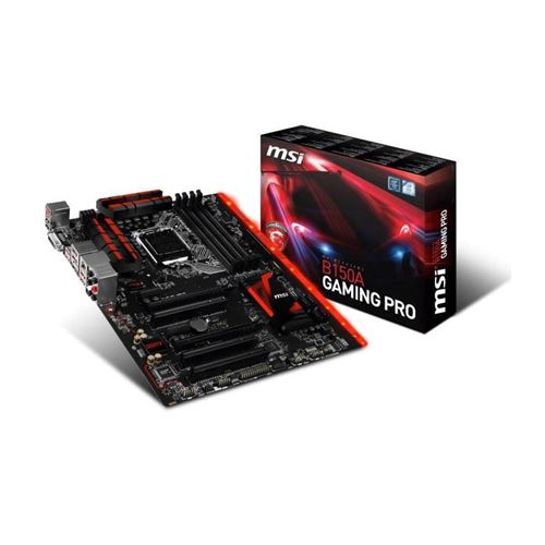 MSI B150A GAMING PRO - Carte-mère - ATX - LGA1151 Socket - B150 Chipset - USB 3.1 Gen 1, USB 3.1 Gen 2 - Gigabit LAN - carte graphique embarquée (unité centrale requise) - audio HD (8 canaux) État correct - MSI reconditionné disponible sur Fnac