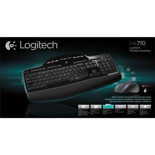 Logitech Wireless Desktop MK710 - Ensemble clavier et souris - sans fil - 2.4 GHz - Espagnol - État correct Logitech sur Fnac