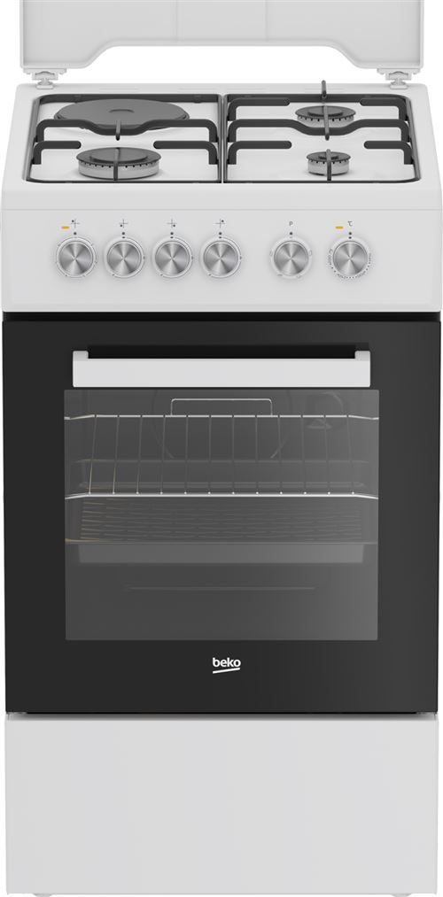 Acheter Cuisinière mixte Beko FSS53011DW Blanc État correct - 213,99 € Cuisinière mixte Beko FSS53011DW Blanc État correct - Beko reconditionné disponible sur Fnac