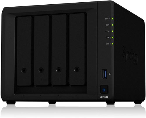 Acheter Synology Disk Station DS920+ - Serveur NAS - 4 Baies - SATA 6Gb/s / eSATA - RAID 0, 1, 5, 6, 10, JBOD - RAM 4 Go - Gigabit Ethernet - iSCSI support État correct - 412,99 € Synology Disk Station DS920+ - Serveur NAS - 4 Baies - SATA 6Gb/s / eSATA - RAID 0, 1, 5, 6, 10, JBOD - RAM 4 Go - Gigabit Ethernet - iSCSI support État correct - N/A reconditionné disponible sur Fnac