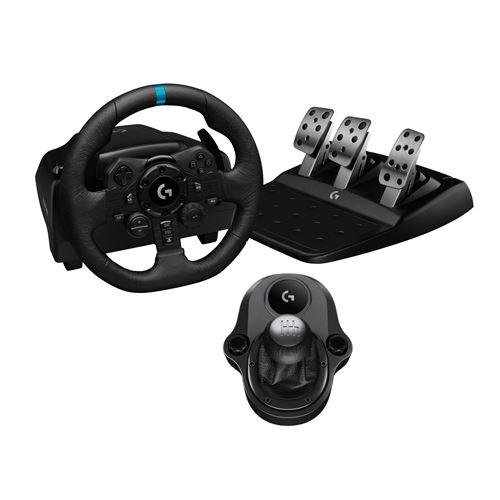 Ensemble Logitech G923 SE Racing volant et pédalier de course G923 pour PS5 PS4 et PC + levier de vitesse Driving Force Noir État correct - Logitech reconditionné disponible sur Fnac