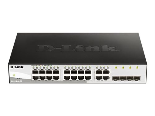 D-Link Web Smart DGS-1210-20 - Commutateur - 16 x 10/100/1000 + 4 x Gigabit SFP - de bureau, Montable sur rack - AC 100/230 V État correct - N/A reconditionné disponible sur Fnac