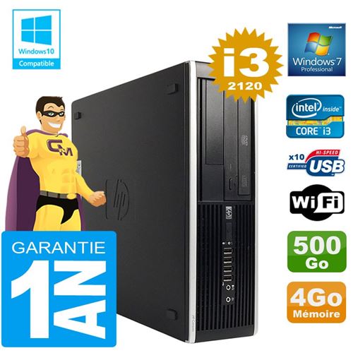 Pc hp compaq 8300 sff core i3-2120 ram 4go disque 500 go graveur dvd wifi w7 État correct - Hewlett-Packard reconditionné disponible sur Fnac