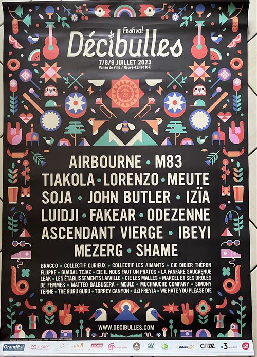Affiche - Festival Décibulles - Airbourne - M83 2023 - 80x120cm État correct - N/A reconditionné disponible sur Fnac