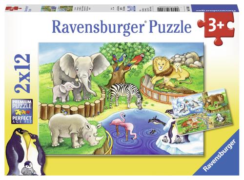 Puzzles 2 x 12 pièces Ravensburger Les animaux du zoo État correct - Ravensburger reconditionné disponible sur Fnac